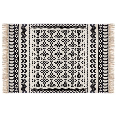 Dywan bawełniany z etnicznym motywem, 120 x 170 cm