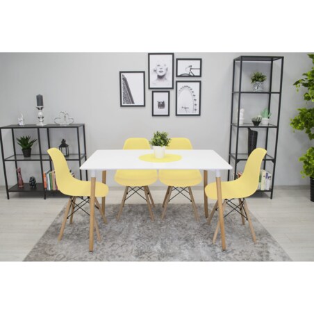 Krzesło Do Jadalni Kuchni Salonu Osaka Kremowe / Nogi Naturalne