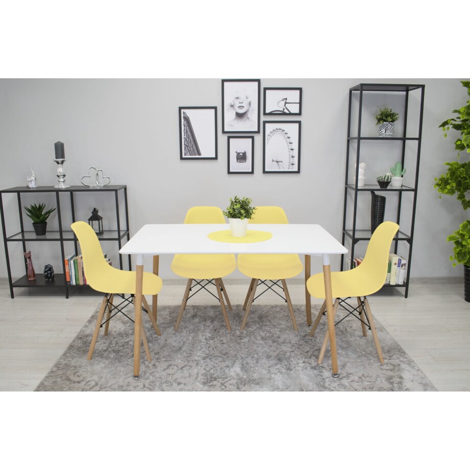 Krzesło Do Jadalni Kuchni Salonu Osaka Kremowe / Nogi Naturalne