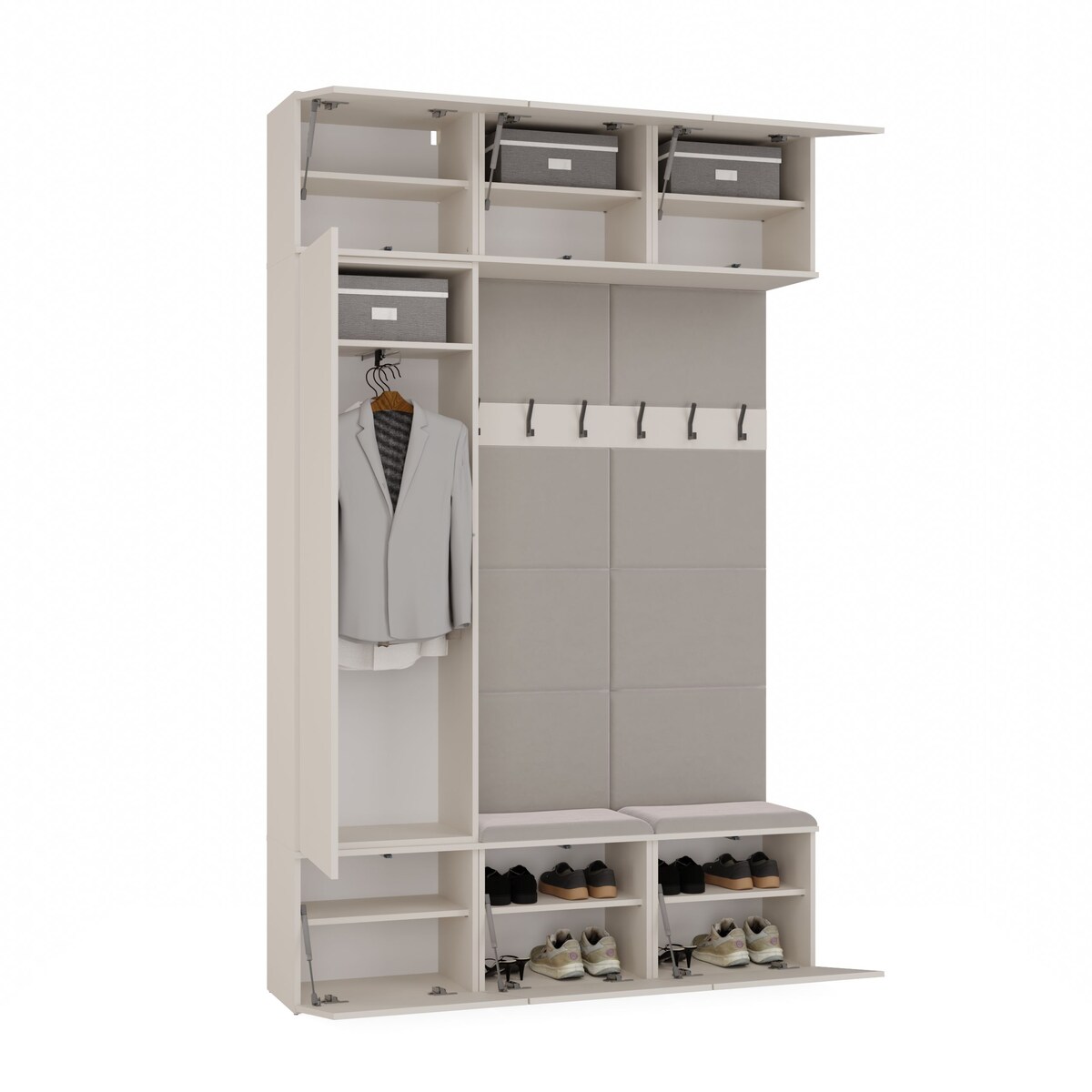 Garderoba HAGA III 1Sz2W KASZMIR BEŻ Szafa + 2x Wieszak