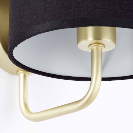 Kinkiet nad łóżko Clarie 94949/78 Brilliant z abażurem mosiądz czarny