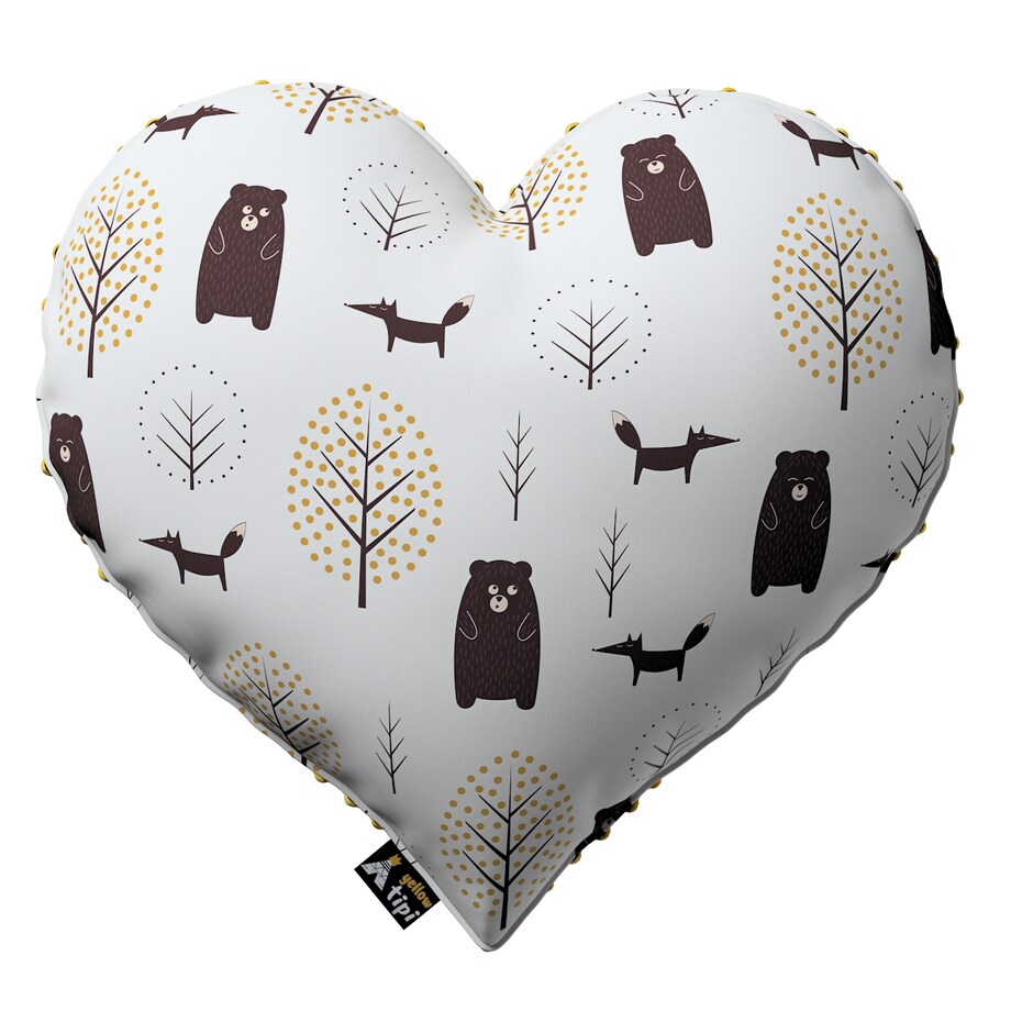 Poduszka Heart of Love z minky, ecru-brązowy, 45x15x45cm, Magic Collection