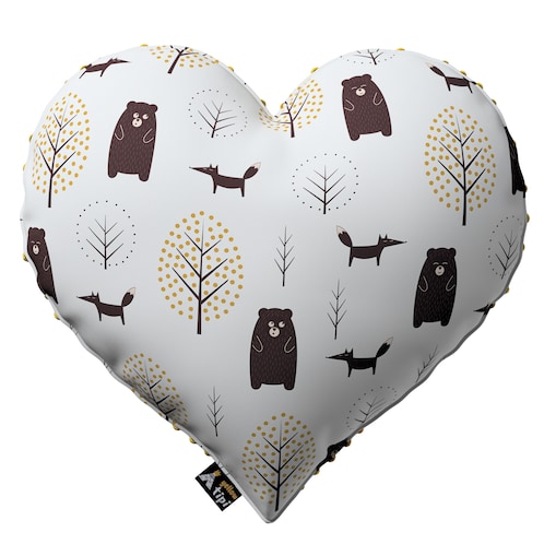 Poduszka Heart of Love z minky, ecru-brązowy, 45x15x45cm, Magic Collection