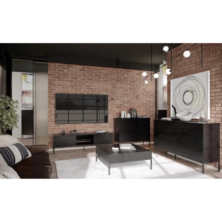 Komoda KRON 3S 100cm czarny dąb