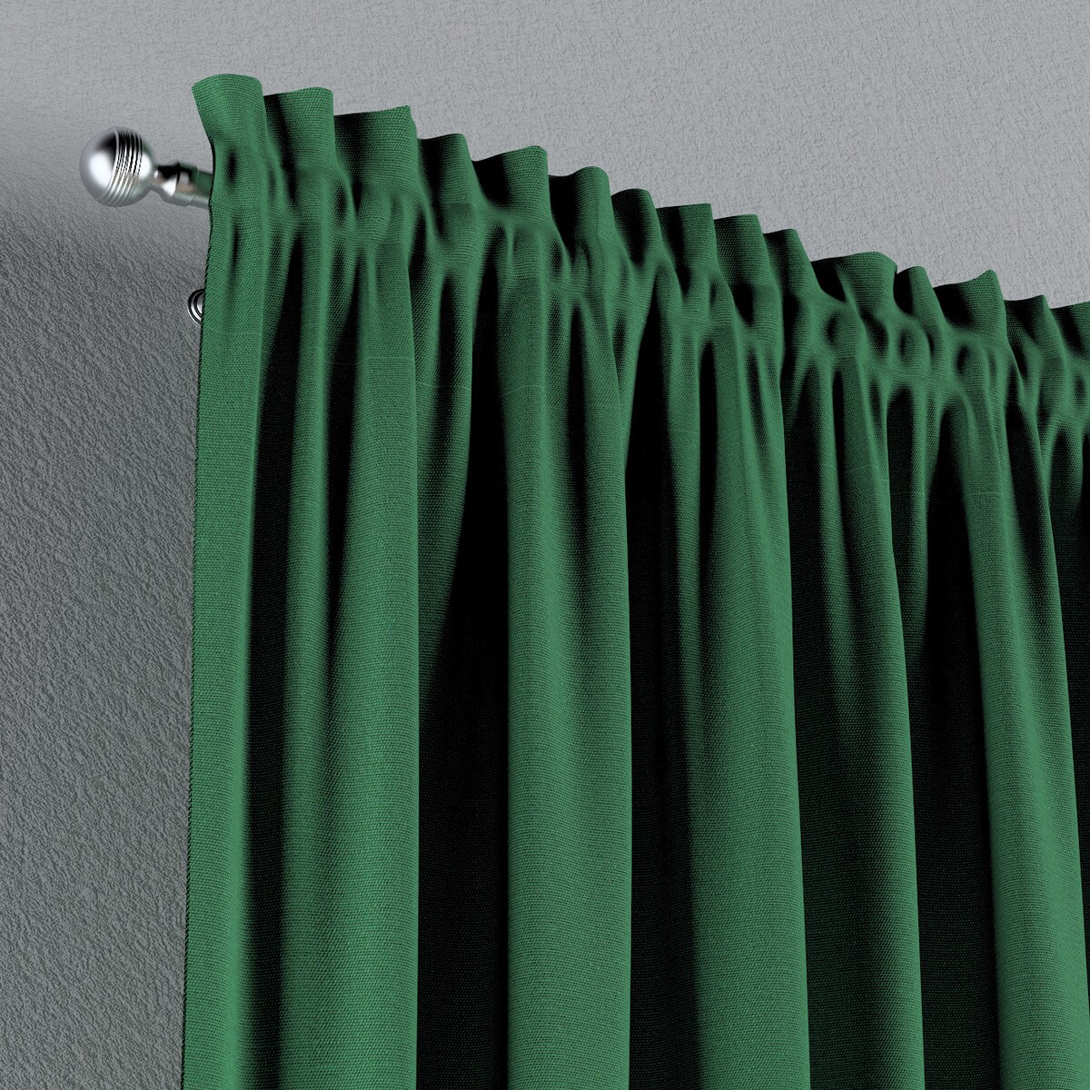 Zasłona na kanale z grzywką 1 szt. 130x245 butelkowa zieleń