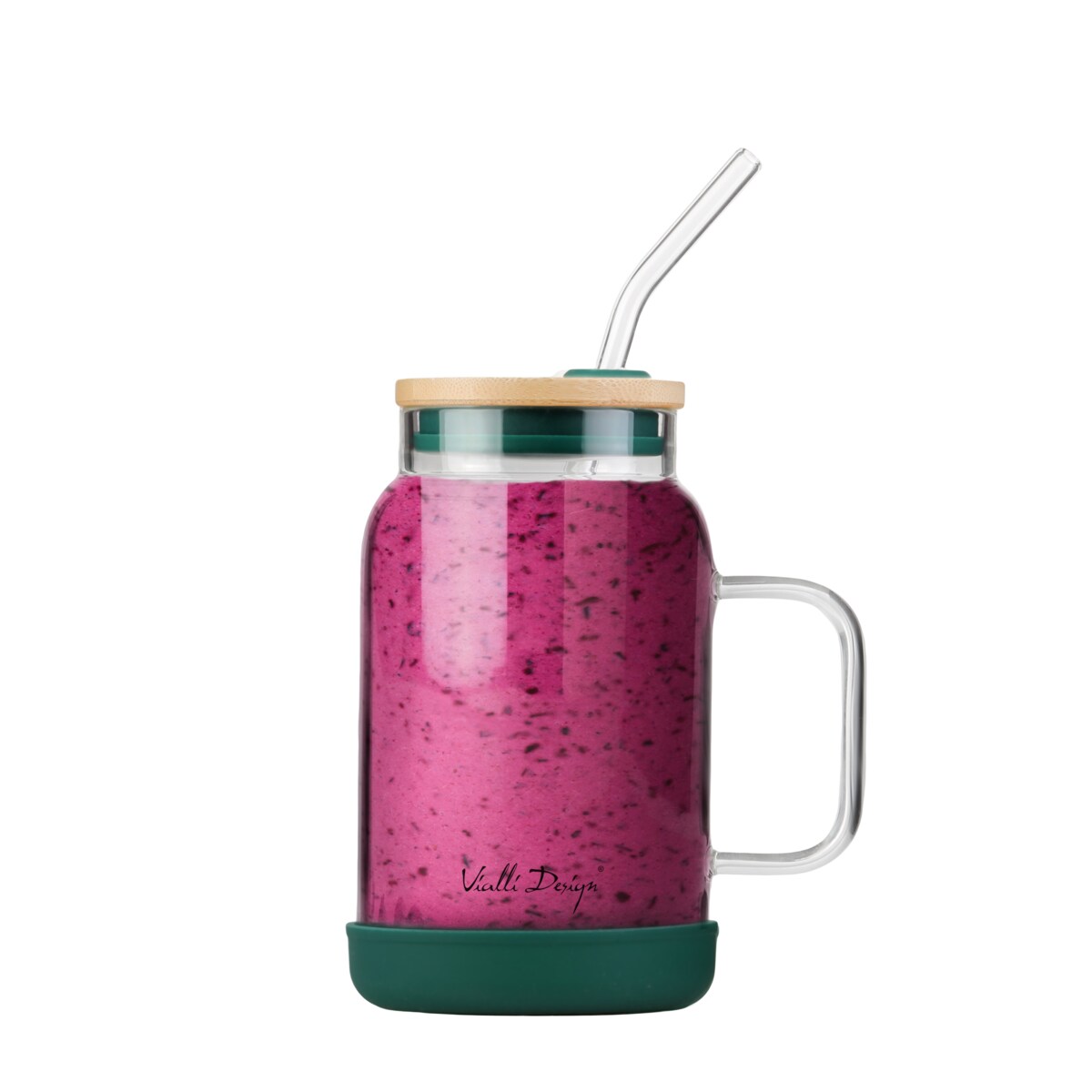 Słoik ze słomką 600 ml zielony Fuori 29828