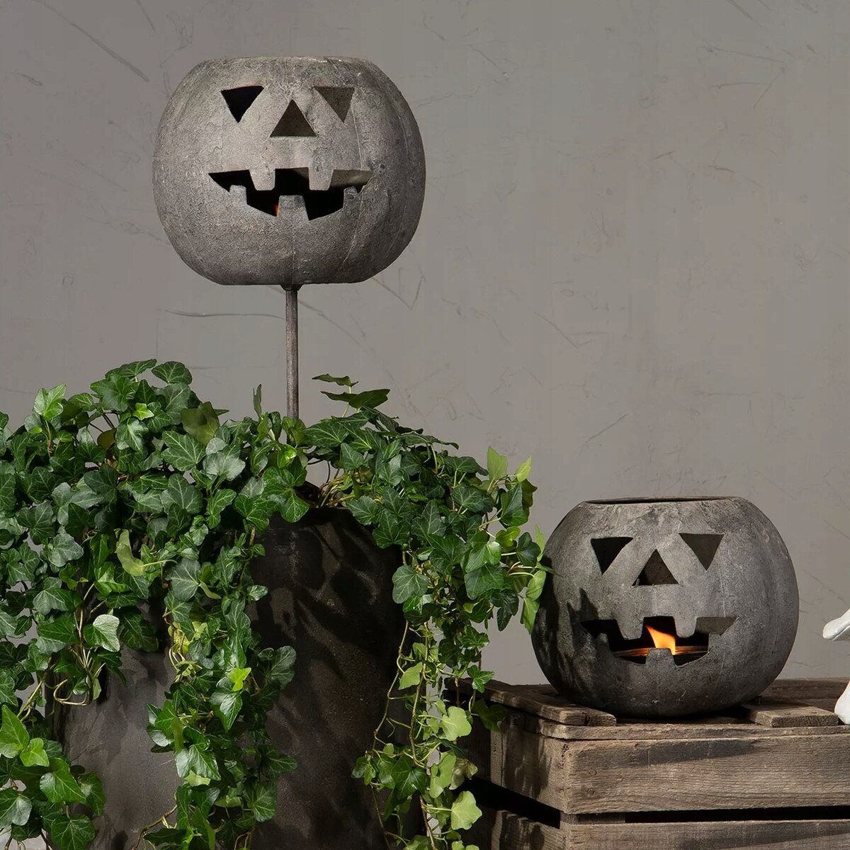 LAMPION NA HALLOWEEN DYNIA DO WBICIA LATARNIA metalowa loft ogrodowa 138cm