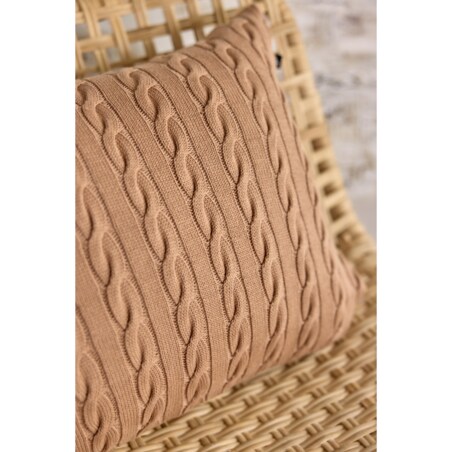 Poszewka warkocz podłużna karmelowa, 40 x 60 cm, La Manta