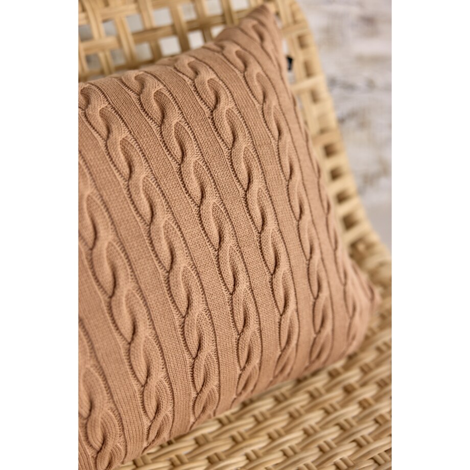 Poszewka warkocz podłużna karmelowa, 40 x 60 cm, La Manta