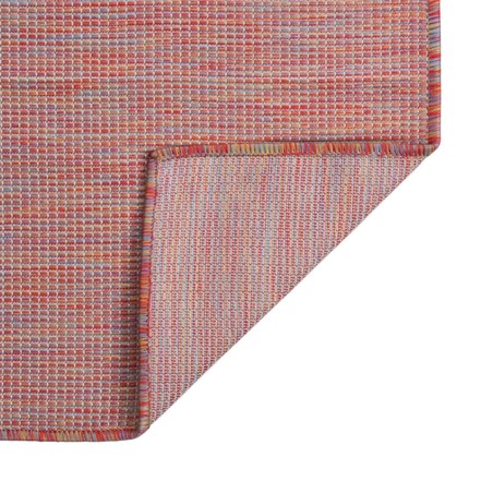 vidaXL Dywan zewnętrzny o płaskim splocie, 80x250 cm, czerwony