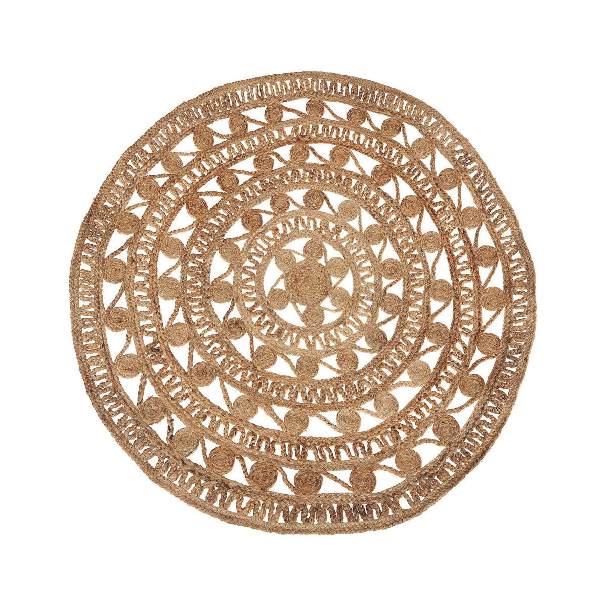 Dywan okrągły z juty ⌀ 140 cm beżowy KERER