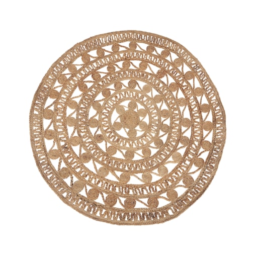 Dywan okrągły z juty ⌀ 140 cm beżowy KERER