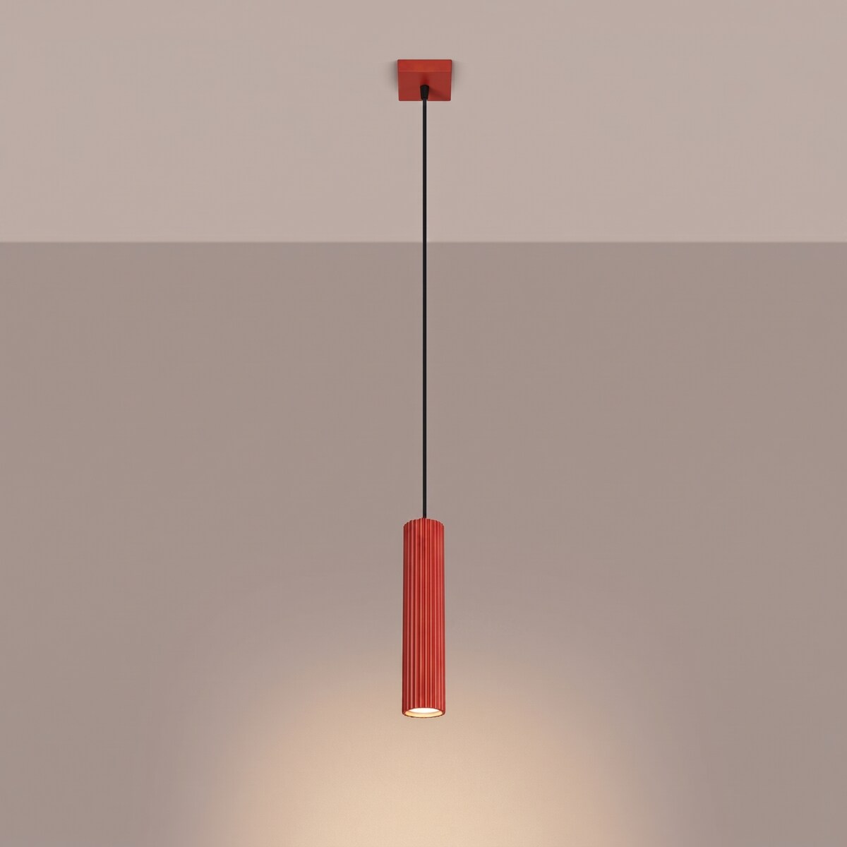 Lampa wisząca KARBON 1 czerwona
