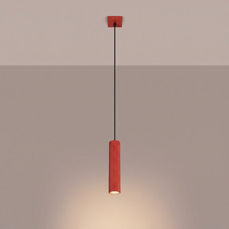 Lampa wisząca KARBON 1 czerwona