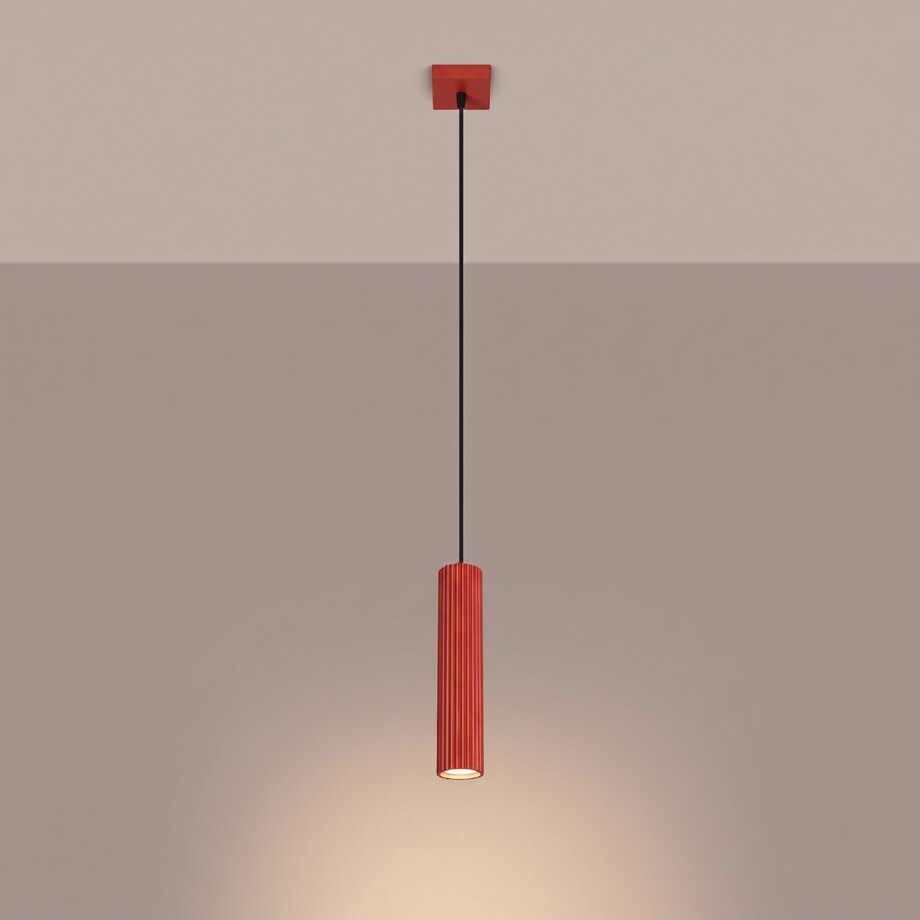 Lampa wisząca KARBON 1 czerwona