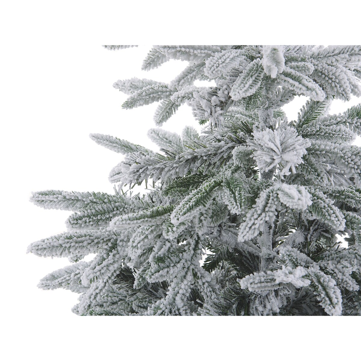 Ośnieżona sztuczna choinka 210 cm biała BASSIE