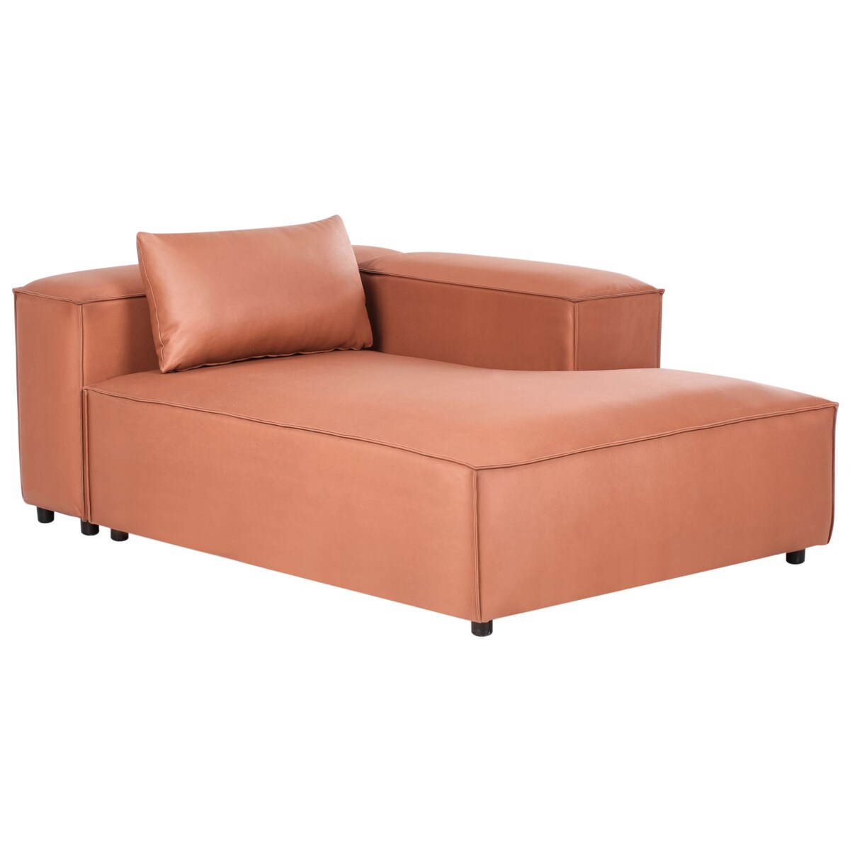 Szezlong lewostronny BRANDE Ekoskóra Złoty brąz