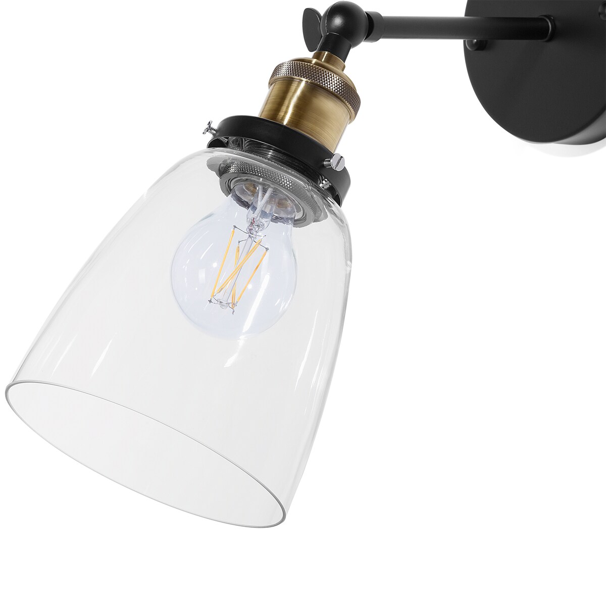 Zestaw 2 lamp ściennych LOVAT Regulowana Metal Przezroczysty Czarny