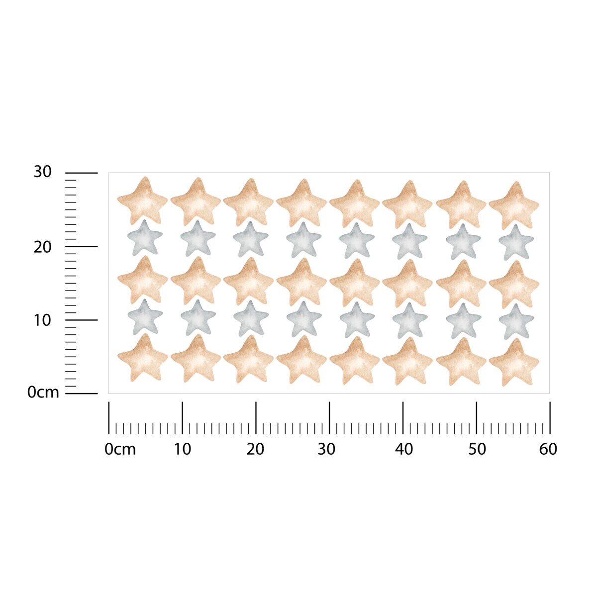 Naklejki Ścienne Do Pokoju Dziecięcego Pastelowe Kolorowe GWIAZDY ZESTAW 60x30cm
