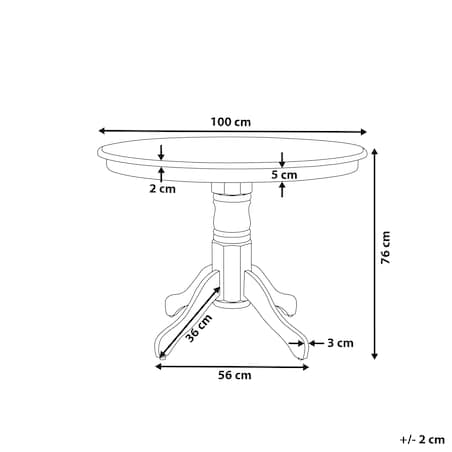 Stół do jadalni AKRON Jesion jasny 100 cm 100 cm Drewno