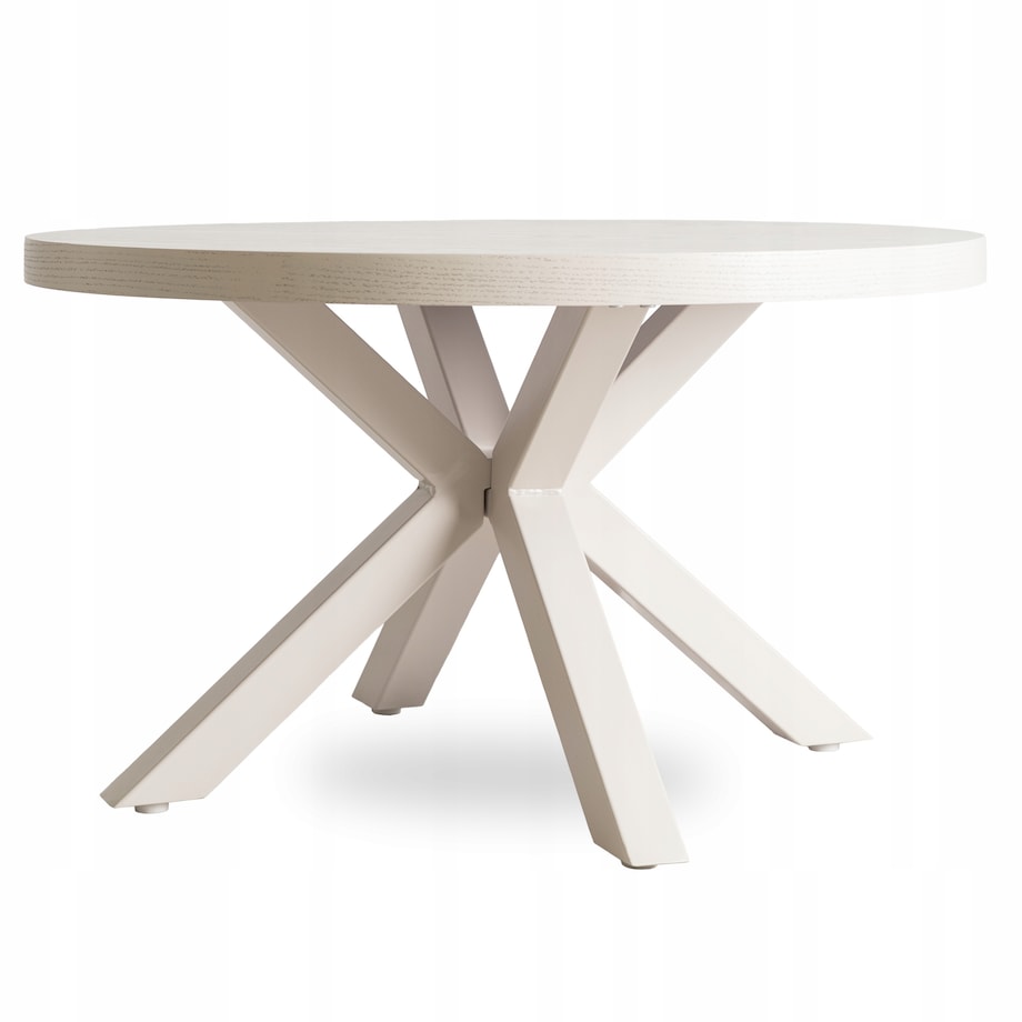 Stolik Kawowy Okrągły Mały Kaszmir Beż Skandynawski Nowoczesny Ława LINCOLN