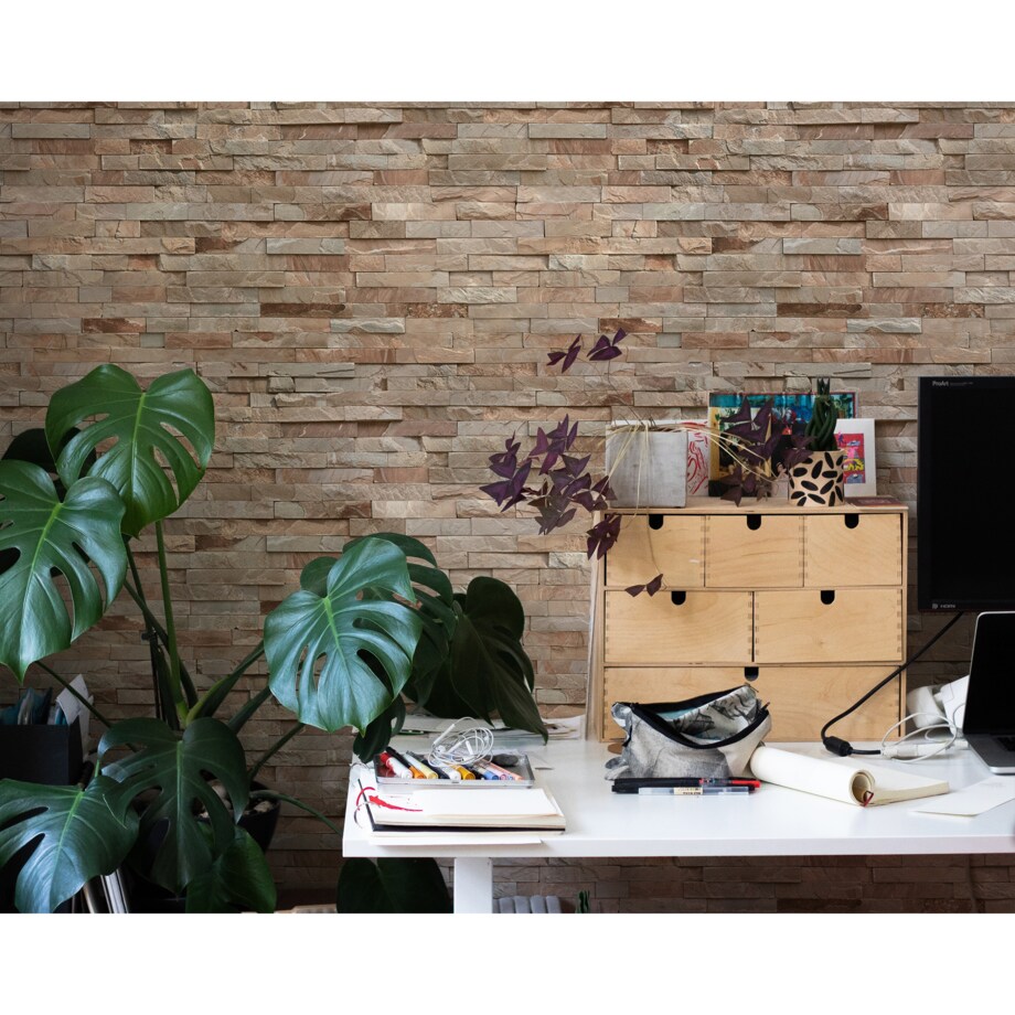 Tapeta Beżowy murek, 416x254cm