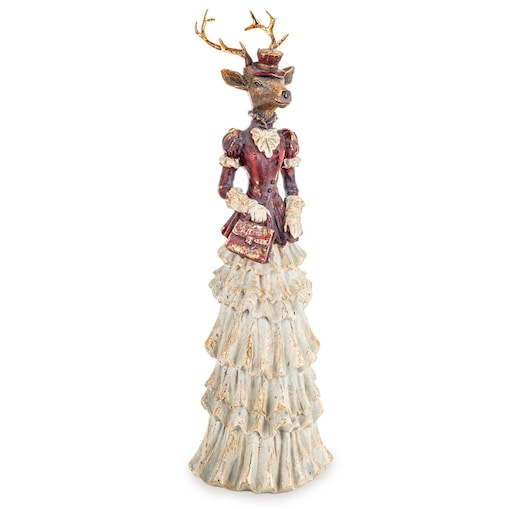 Figurka - elegancka pani jeleń 41x12,5x10,5 cm ELEGANTE-2 w długiej sukni