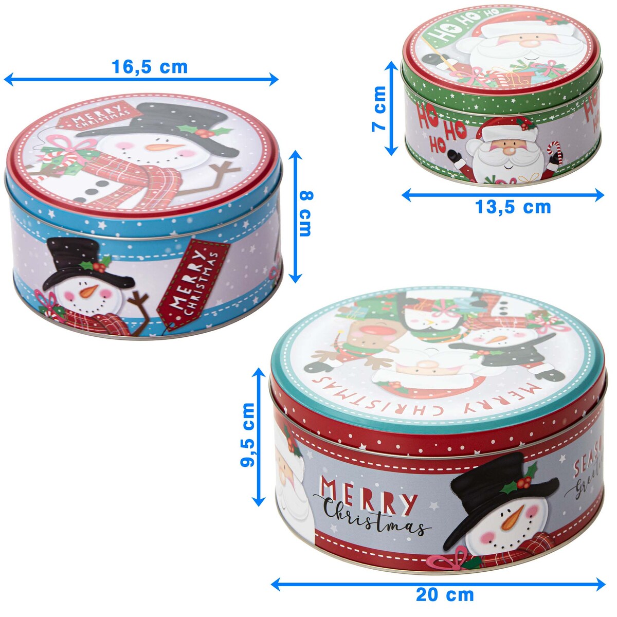 Puszka Na Pierniki Ciastka Świąteczna 20/16,5/13,5 Cm Na Herbatę Cukierki Zestaw 3 Szt
