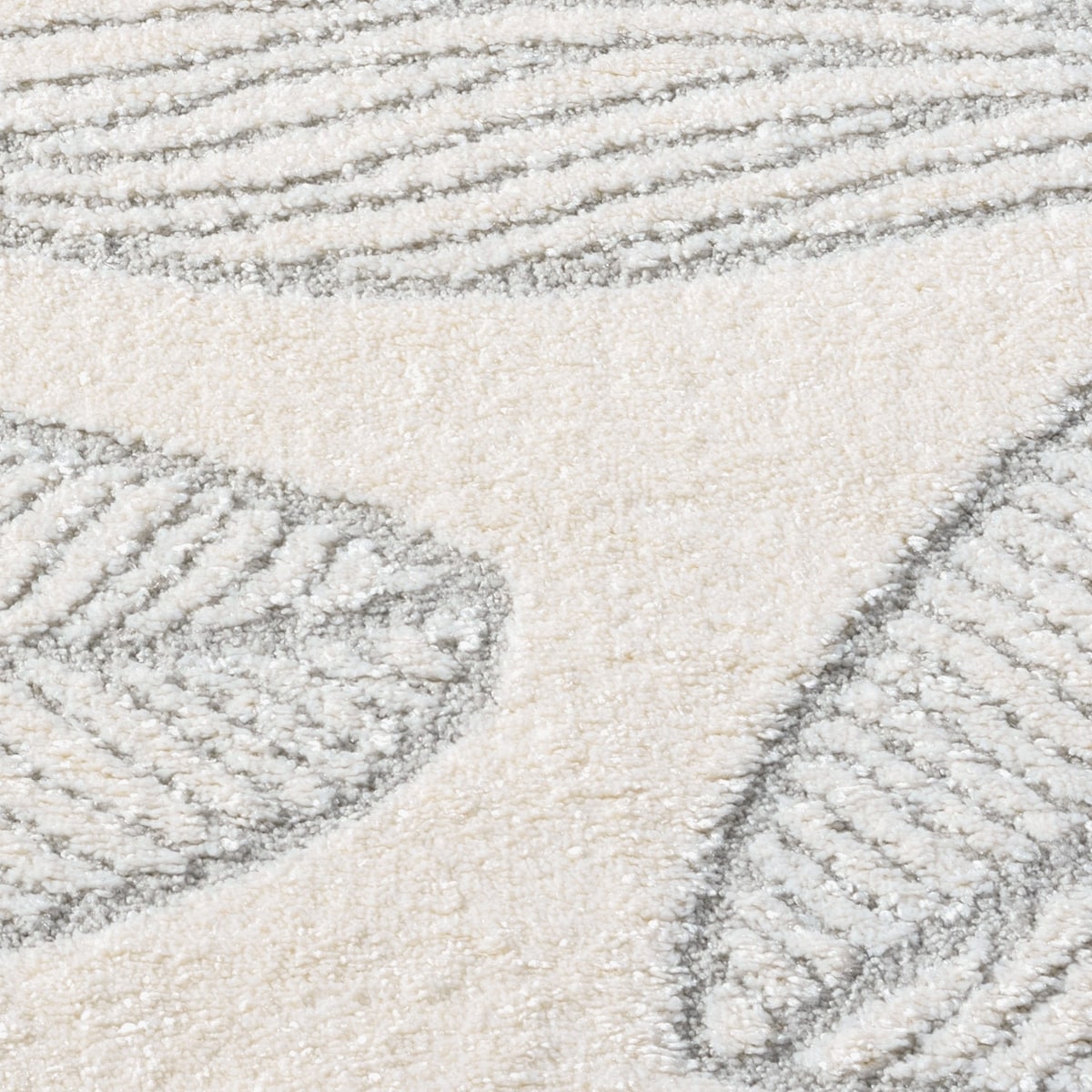 Dywan nowoczesny z liśćmi Lounia 6290 Szary Krem 140x200