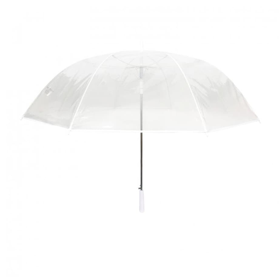 Długi parasol przezroczysty GOLF, biała bordiura