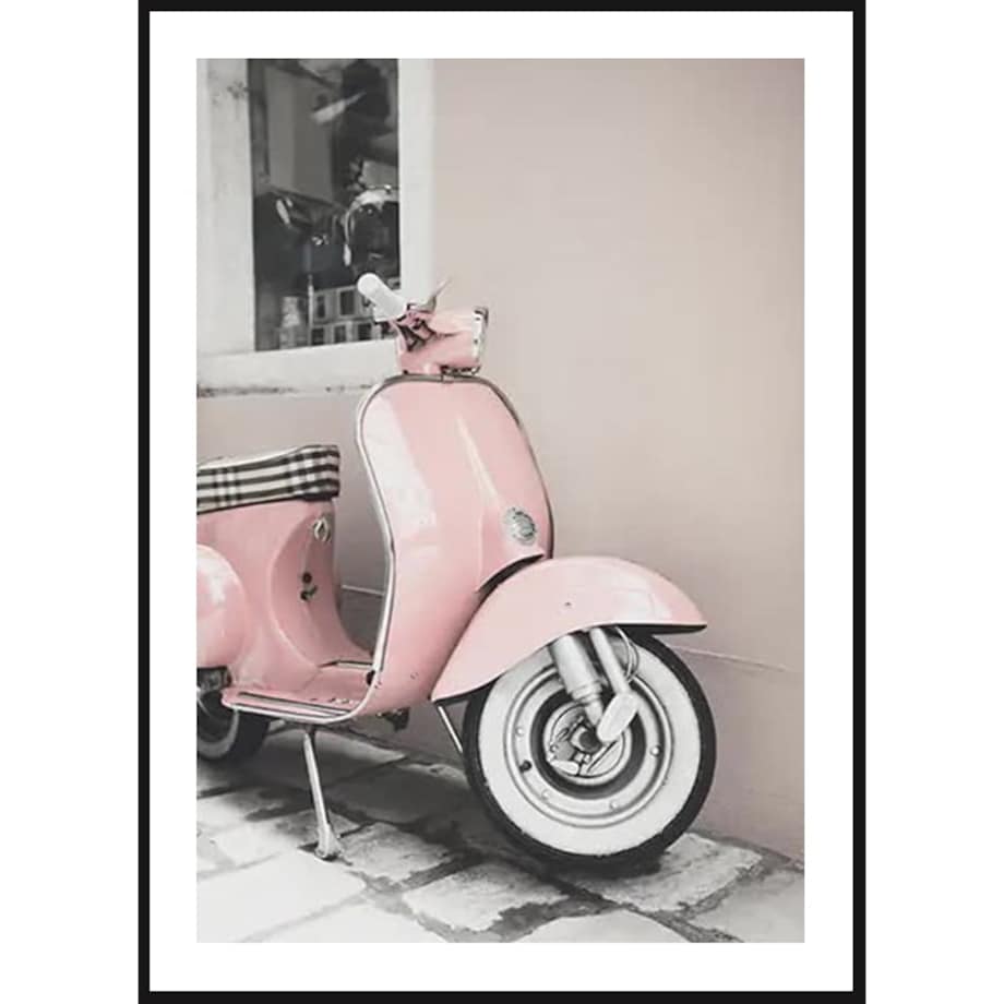 Poster Story, Plakat, Obraz - Różowy Skuter, wymiary 30 x 42 cm