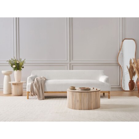 Sofa dla 3 osób SOSJO Boucle Złamana biel