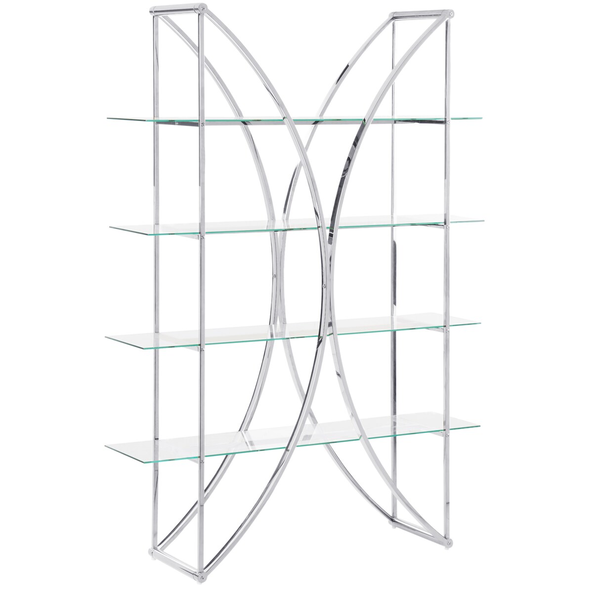 Regał 4 półki HOLLOW Metal 175 cm Srebrny