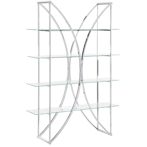 Regał 4 półki HOLLOW Metal 175 cm Srebrny