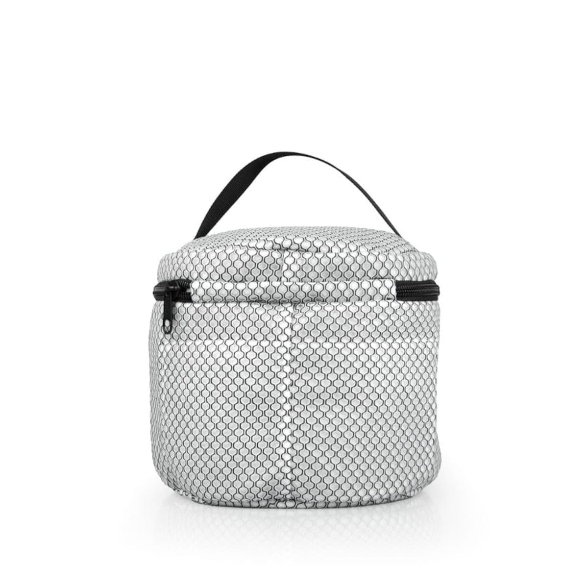 Kosmetyczka okrągła M 18X16 cm -biało-czarna wzór cebulki