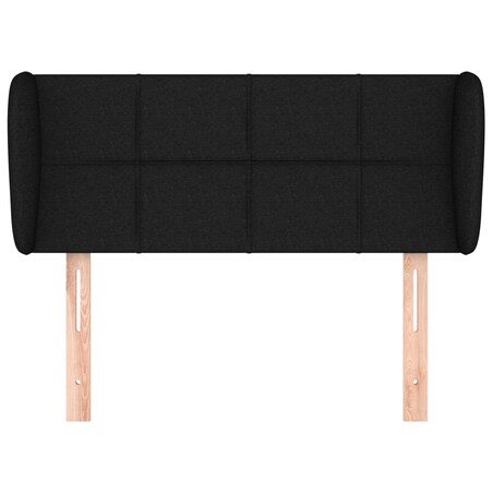 vidaXL Zagłówek uszak, czarny, 103x23x78/88 cm, tkanina