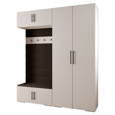 Garderoba do przedpokoju INOVA 3 Z18 biały+złoty+manila04