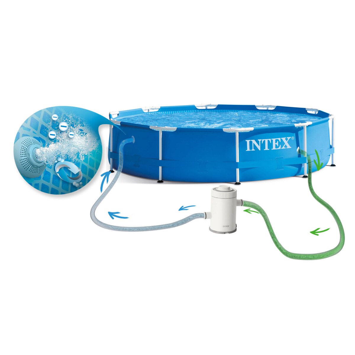 Basen stelażowy 305x76 pompa pokrywa Intex zestaw