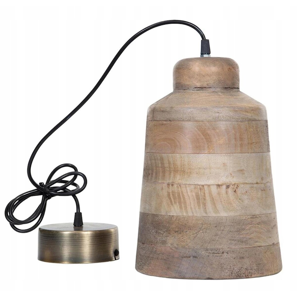 LAMPA SUFITOWA WISZĄCA NAD STÓŁ BOHO DREWNIANA NATURALNA DO SALONU 30cm