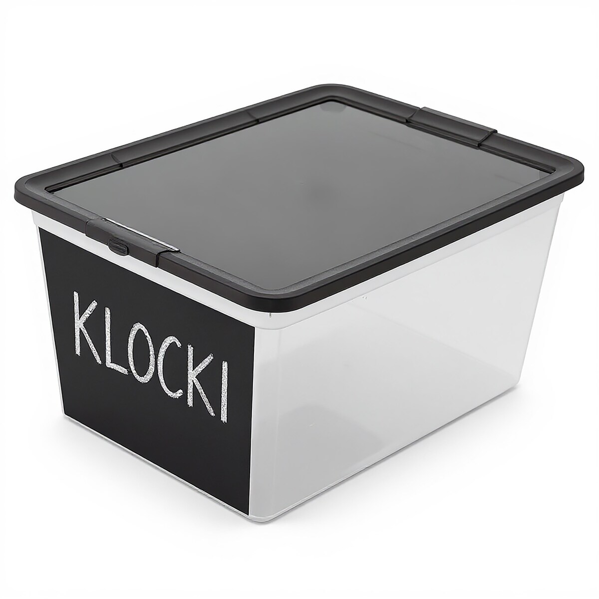 Pojemnik Plastikowy Z Pokrywą Na Zabawki 15 L Z Tablicą Do Pisania Pudełko Do Przechowywania