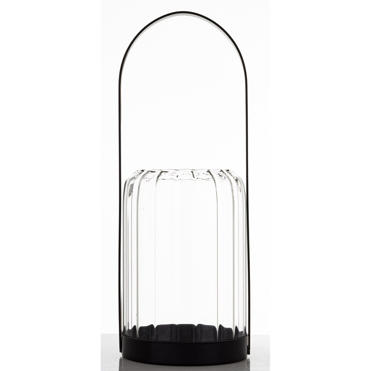 Lampion szklany z metalem 34x13x13 cm CORA