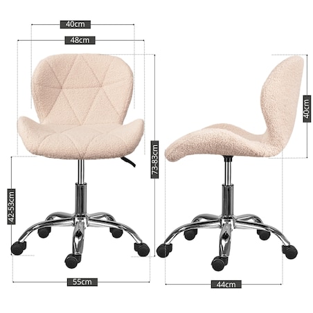 Fotel do biura obrotowy nowoczesny beżowy