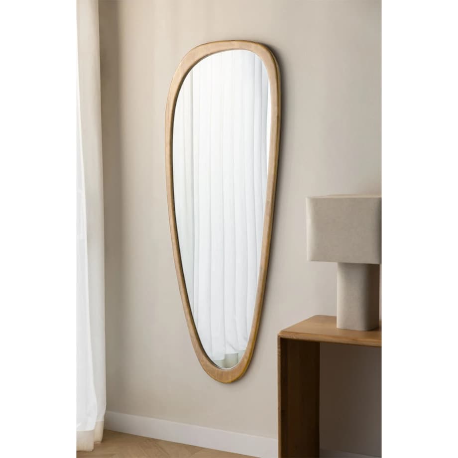 Lustro ścienne z drewna dębowego Arbidel 60 x 165 cm, naturalne