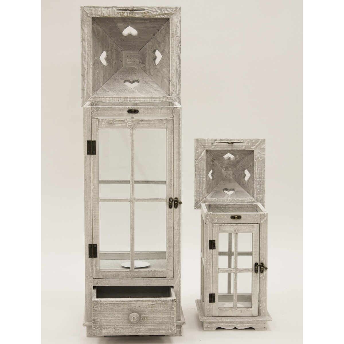 Lampion 2 szt. drewniany 76x27 cm KAROLA