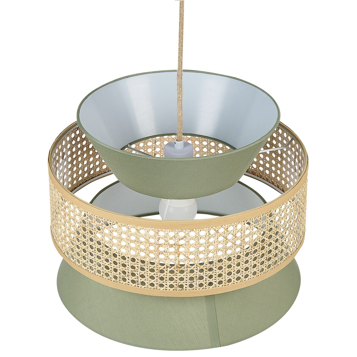 Lampa wisząca LUYANO Rattan Jasnozielony