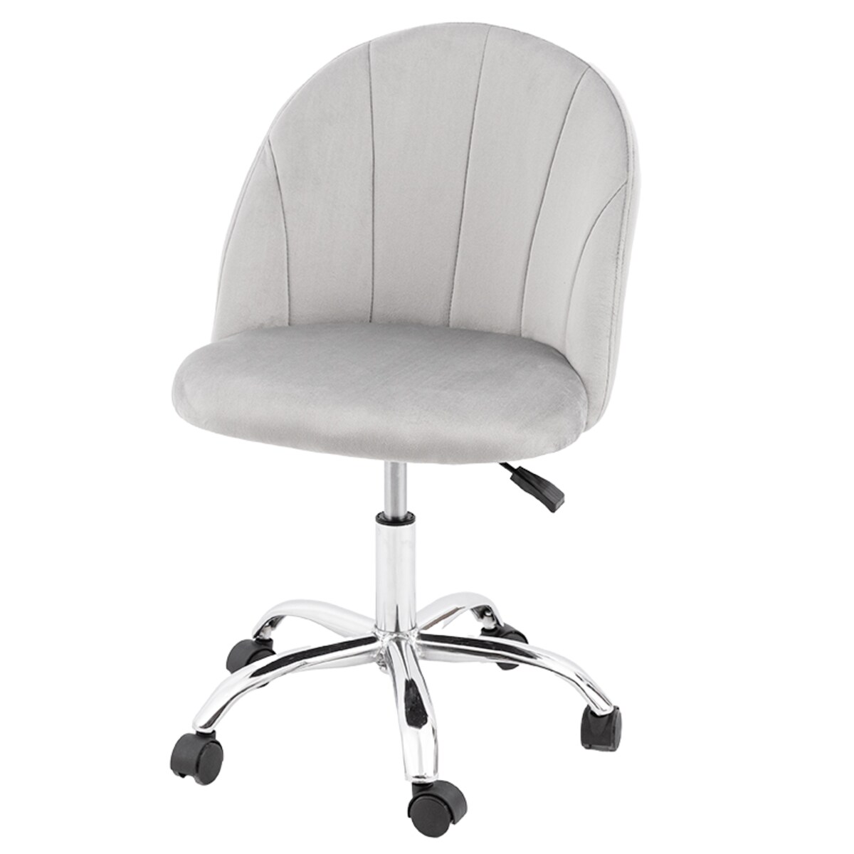 Fotel biurowy krzesło obrotowe szary regulowany welurowy