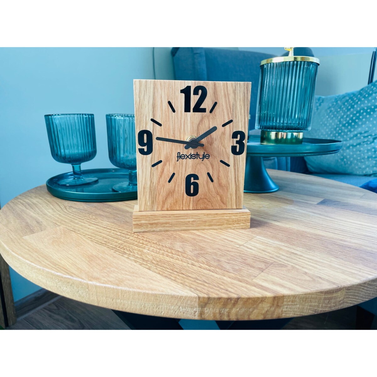 Zegar stojący czarny drewniany Square Oak