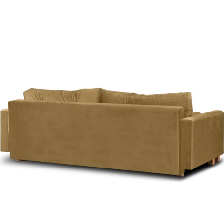 KONSIMO ERISO Sofa 3-osobowa z żółtego aksamitu