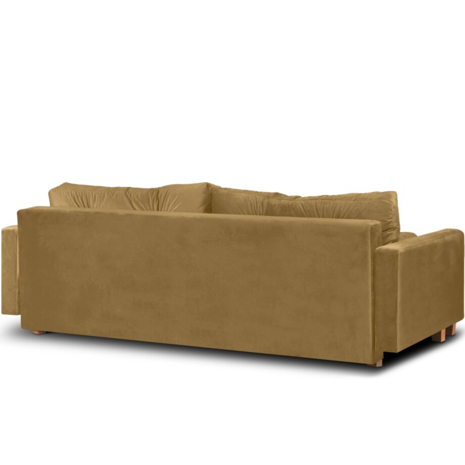 KONSIMO ERISO Sofa 3-osobowa z żółtego aksamitu