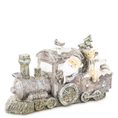 Dekoracja - pociąg świąteczny 10x18x7 cm LOKOMOTYWA